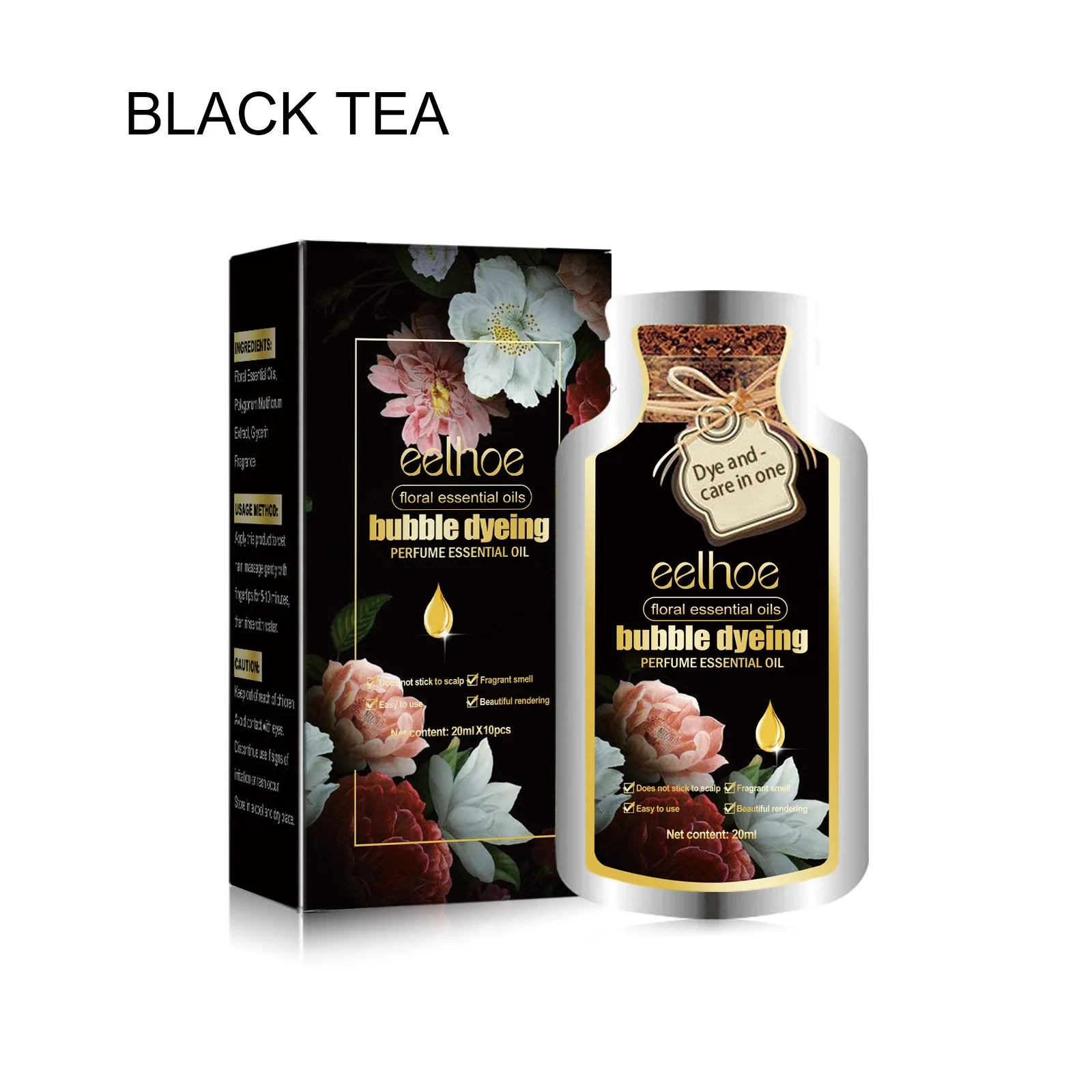 Hair Color Multiple Natural Herbal Plant Bubble Hair Dye semi-permanent Cream Black Hair Dye Shampoo