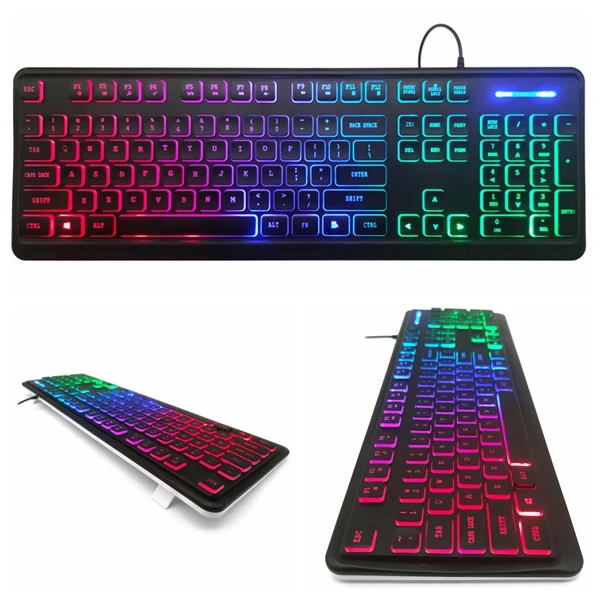 New model factory oem Hot selling laptop usb RGB rainbow led backlit office business gaming computer keyboard