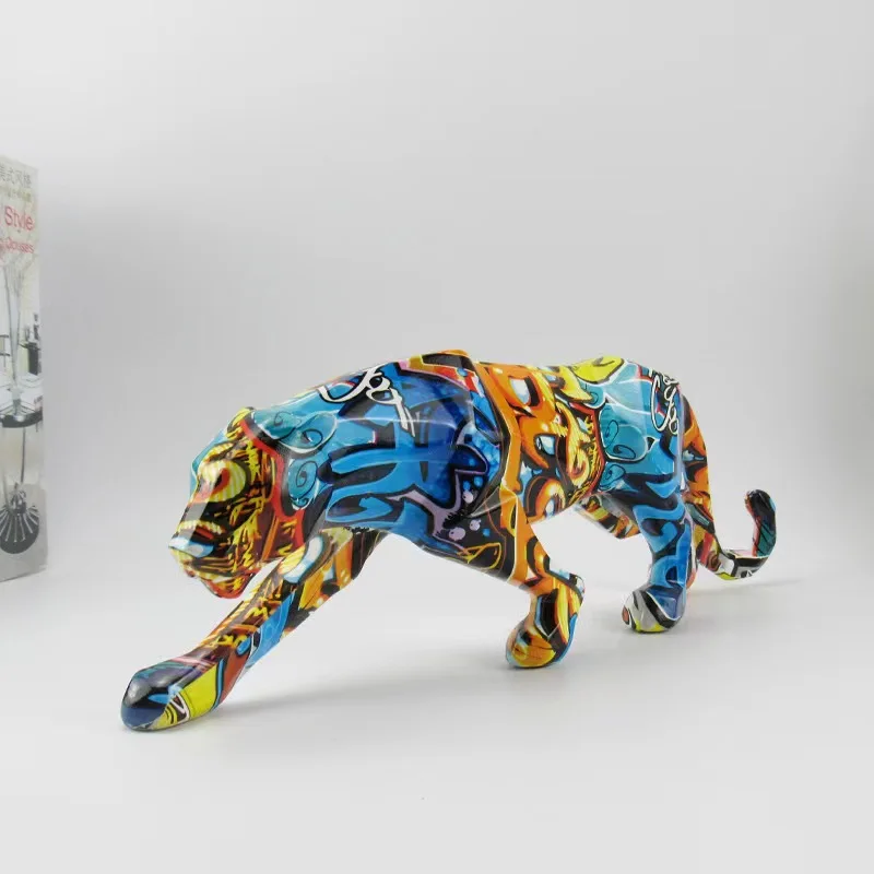 wholesale handmade art  Animal Sculpture Wholesale Painted Statues dog ornaments graffiti sculpture