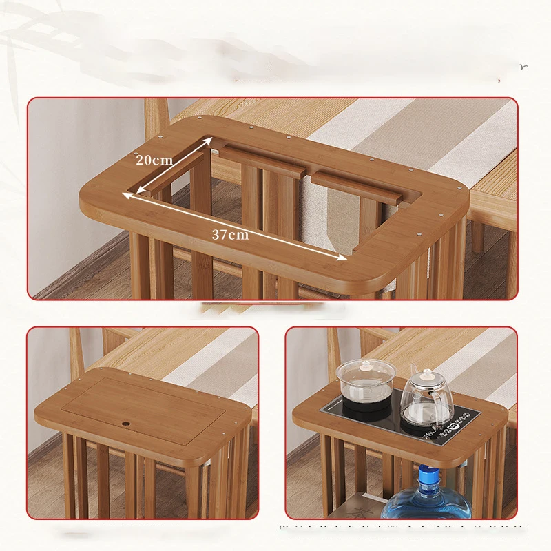 New Custom  rolling bar cart Luxury Bamboo Utility Carttea room tables and chairs