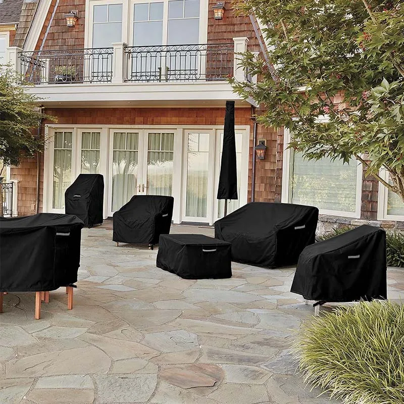 Waterproof Outdoor Terrace Furniture Set with 600D Rectangular Table & 4 Windproof Buckles-Essential Furniture Accessories