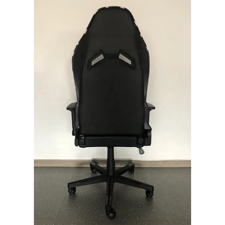 Modern pu leather and fabric gaming chair computer racing gamer chair with footrest