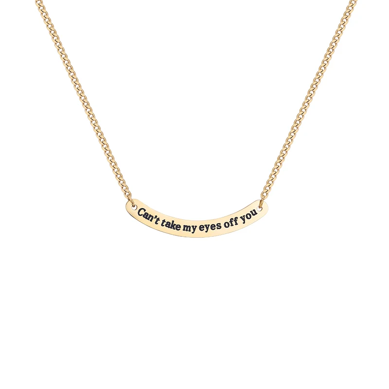 
Wholesale Fashion 2021 Simple Letter Necklace Charms Ladies 18k Gold Plated Statement Jewelry Necklace Choker For Women 