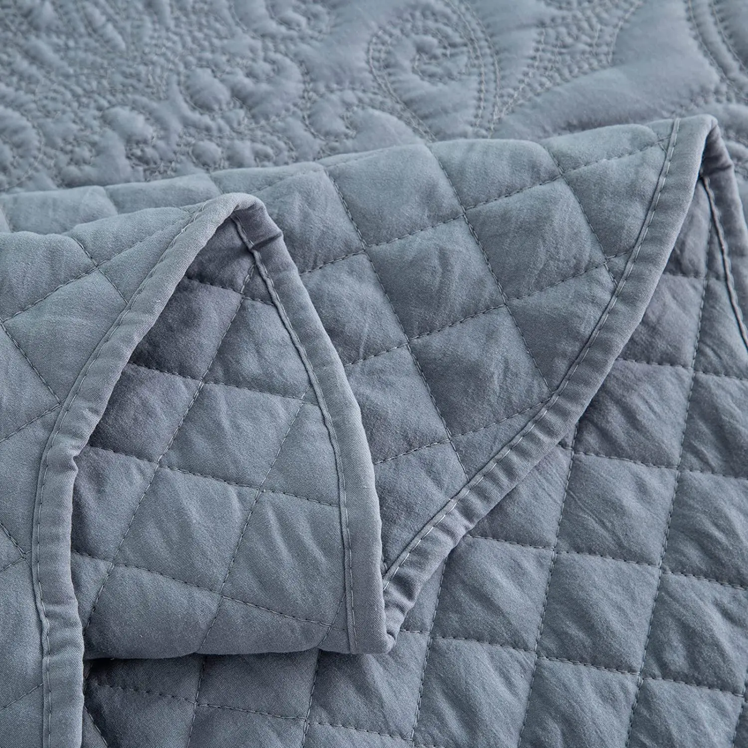 Серый стеганое одеяло King Size 3 предмета