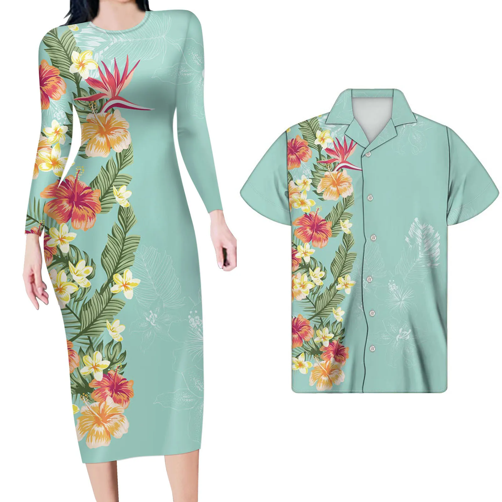 sssd Matching Clothes Couples Matching Clothes Clothing Yellow Turtle Plumeria Tribal Polynesian Print Summer Clothing