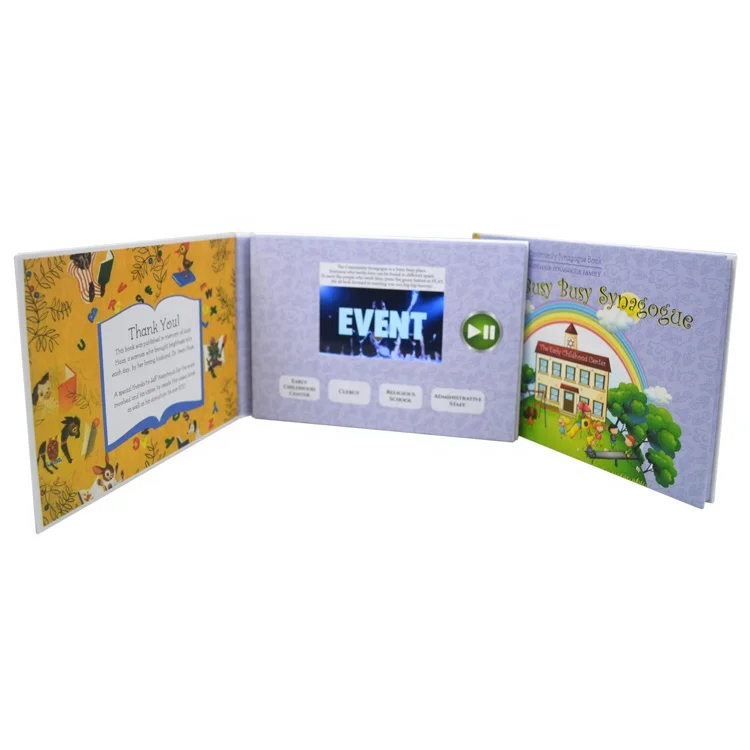 Video Customized 5 Inch Promotion Greeting Card/advertising Video Card IPS Screen Electronic Brochure Lcd Screen 5' Paper OEM