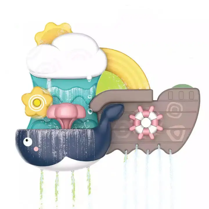BGL Kids summer bath tub toy Waterfall clouds little fish floating baby bathroom water play toy