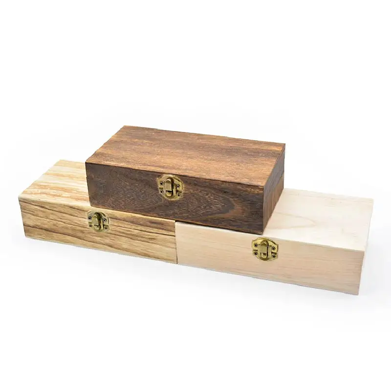 Unfinished Extra Large Hinged Lid Diy Tool Storage Box File Gift Box Wooden Box With Lock