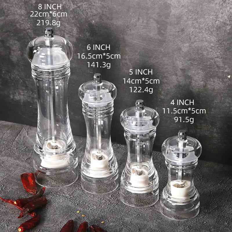 amazon high quality kitchen accessories tools gadgets kitchenware transparent  acrylic salt and pepper mill mills