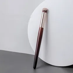 Simple Brown Portable Rayon Hair Professional Makeup Brush Single Ultra Soft Skin Friendly Soft Customizable Logo