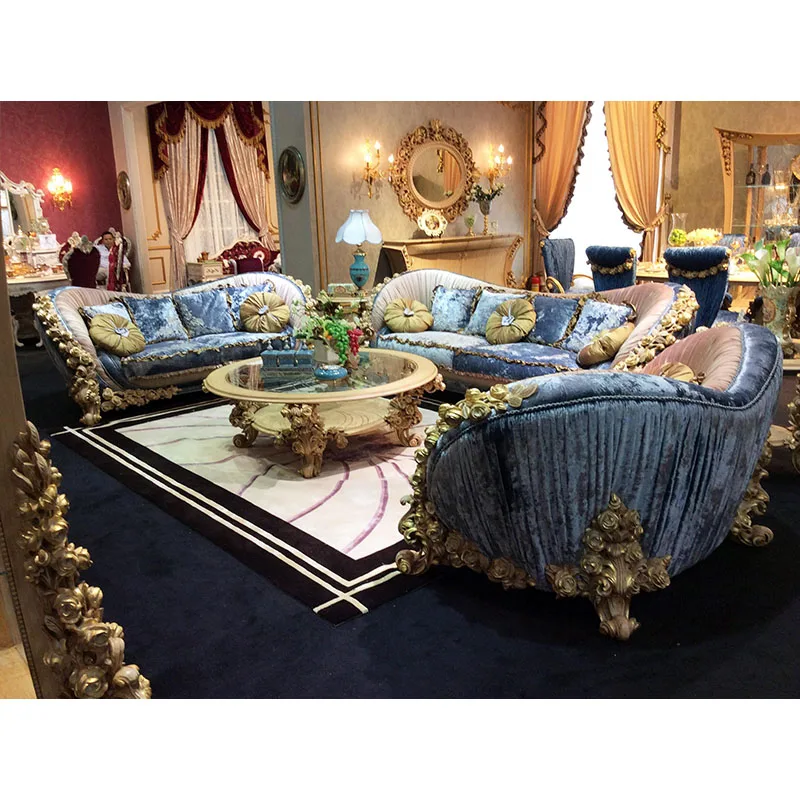 High Quality Antique European Sofa Luxury Sofa Set Classic Fabric Sofa Living Room Furniture