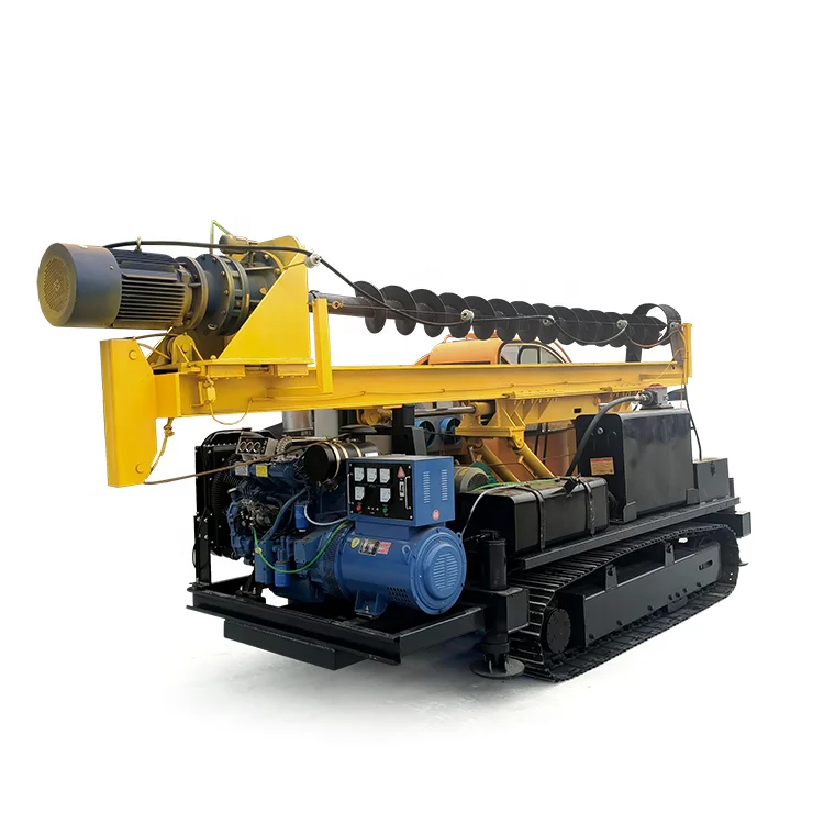 Hot sale hydraulic screw pile boring machine with Generator set