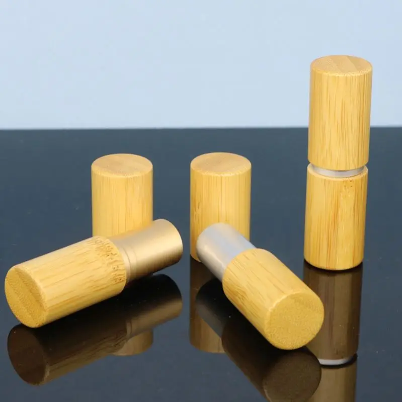 Eco-friendly Natural Bamboo Lip Balm Tube Wooden And Plastic Lipbalm Container