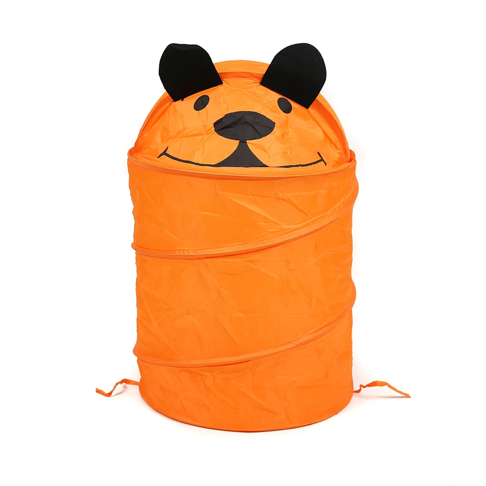 Hot Sale Polyester Collapsible pop up hamper laundry baskets Round Cartoon Laundry Hamper