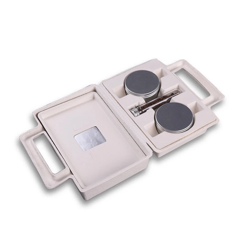 Высококачественная 100% Экологически чистая перерабатываемая биоразлагаемая Защитная индивидуальная формованная целлюлозная упаковка для подноса целлюлозы сахарного тростника