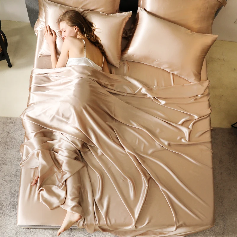 Chinese manufacturer for pure 100% mulberry silk bedding set of silk bed sheet