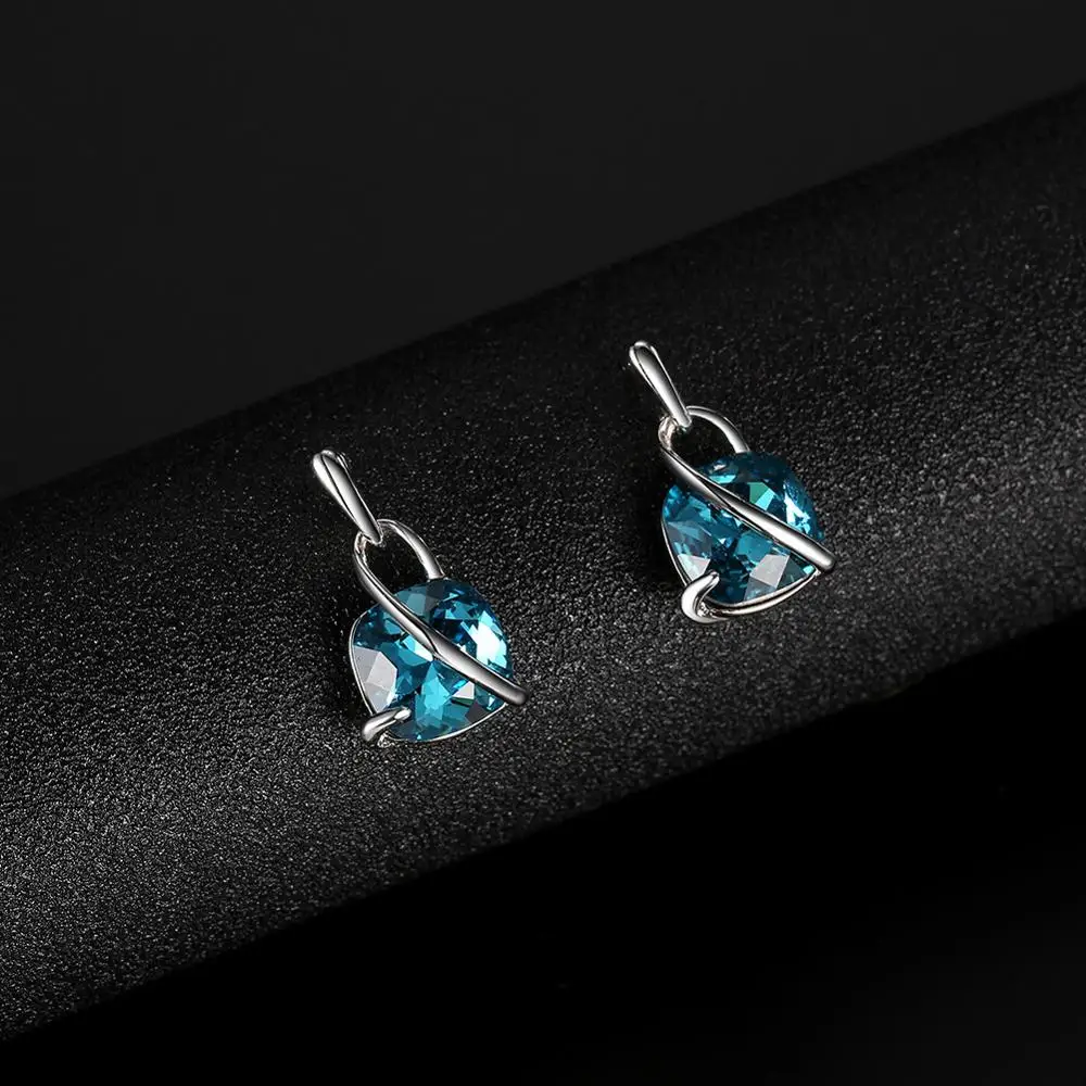 Top Design Wholesale Fashion Women Necklace Jewelry Set Accessories Earring Light Blue Crystal Indian Wedding Bridal Jewelry Set