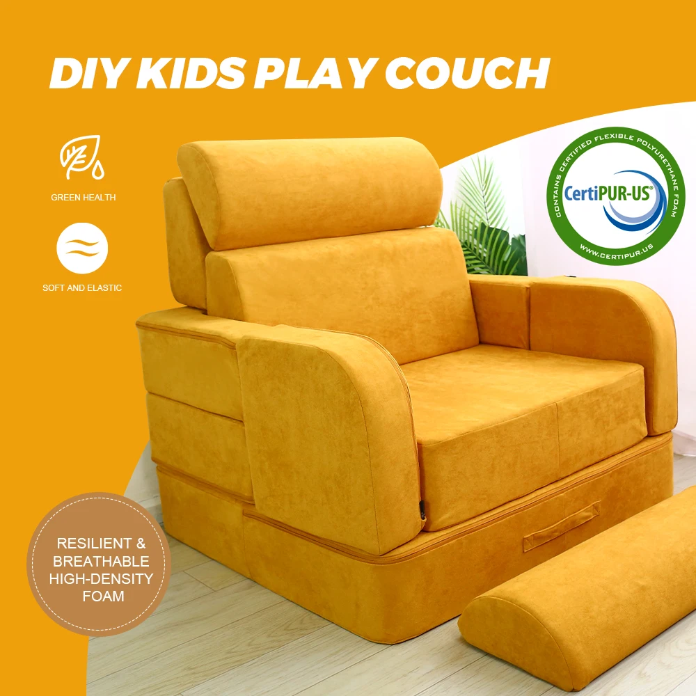 Saien  High Quality Plush Baby Cute Sofa Chair 3 in 1 Folding Layer Kids Sofa Moulder sofa for kids