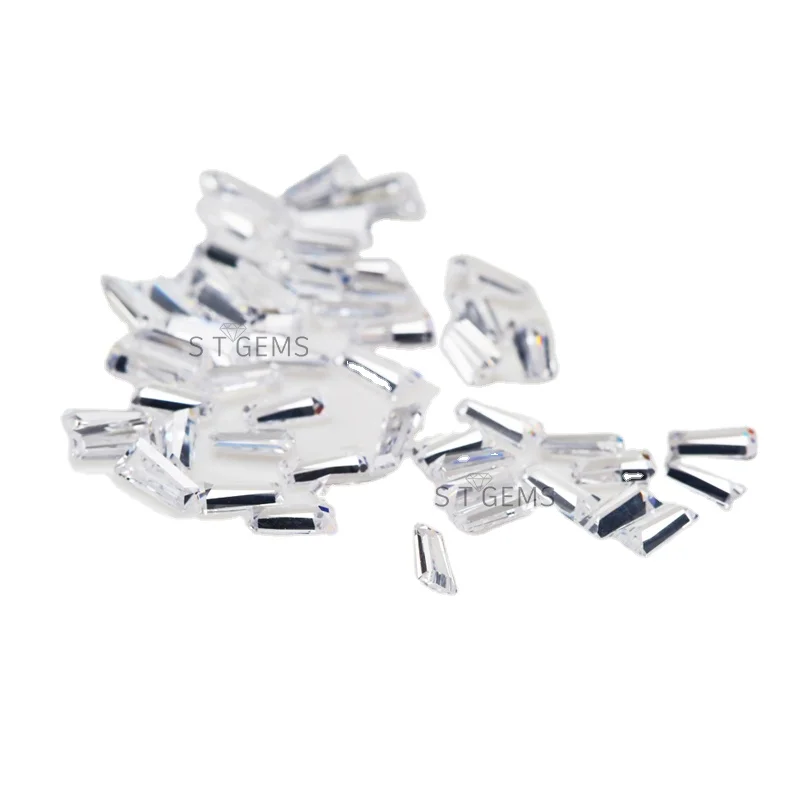 Synthetic Trapezoid Cut 2mm White Loose CZ Stones Cubic Zirconia For Jewelry