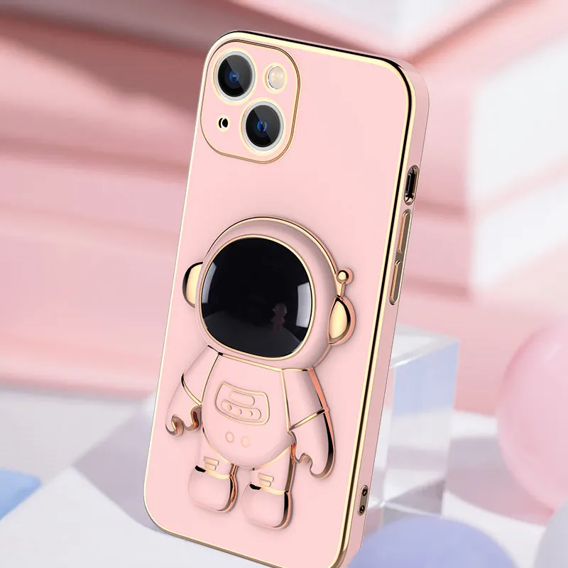 Высококачественный чехол-подставка с гальваническим покрытием для iPhone 13