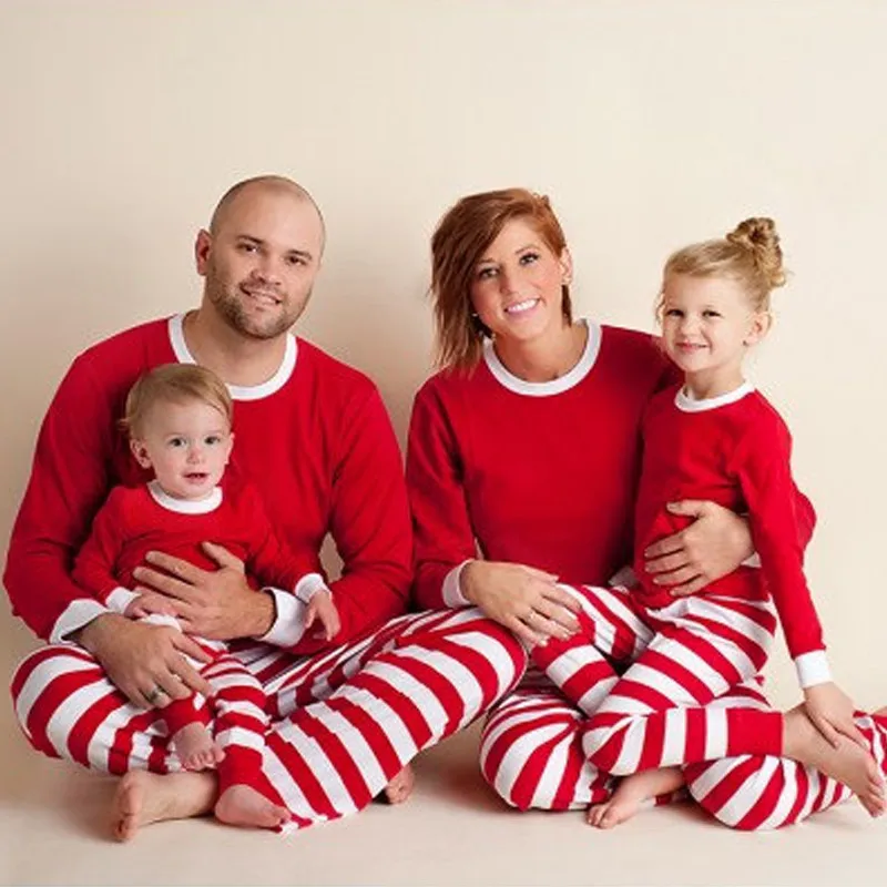 Matching Wholesale Stripes Kid Christmas Family Pajamas
