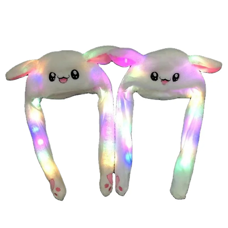 Cute Outdoor Warm Hat Toy With Movable Ears Plush Warm Stitch and Pikachu LED Sanrioed Series Plush Toys