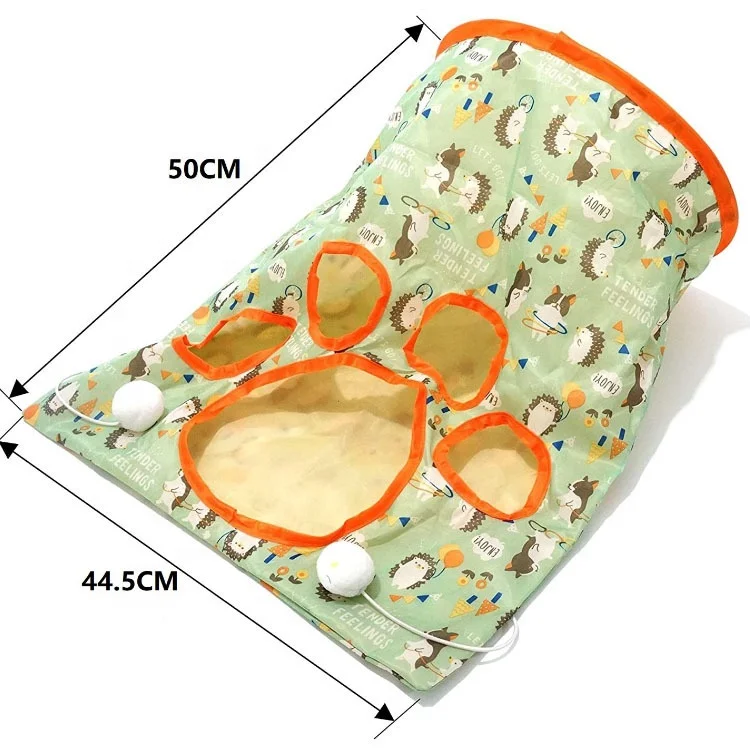 New best-selling cat tunnel bag with sound paper interactive play cat toys for indoor cats tunnel