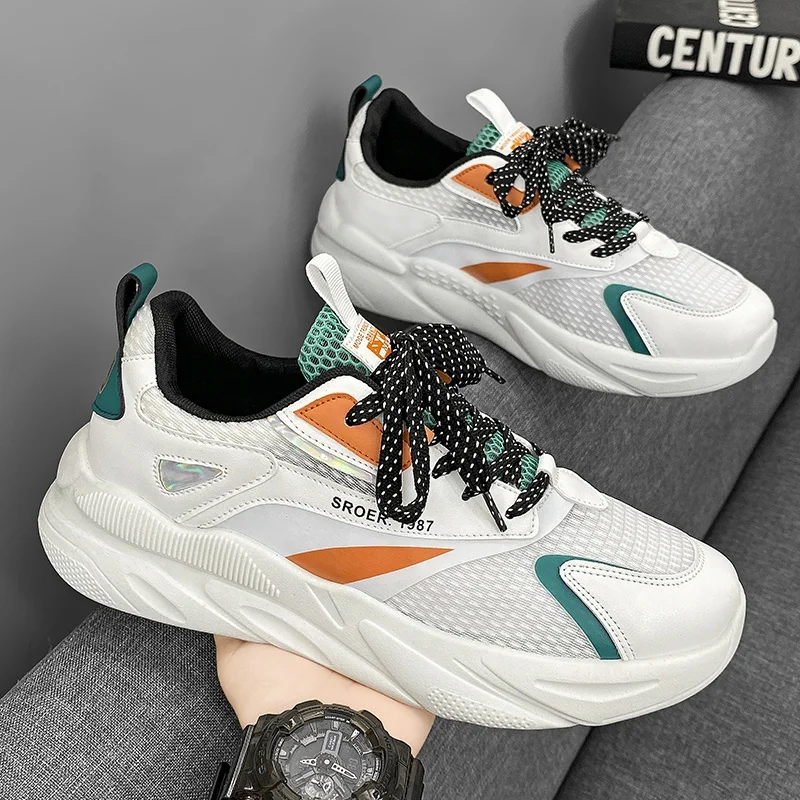 Youth Student Chunky Thick Sole Platform Lace Up New Arrival Custom Logo Brand Running Shoes Men Sneakers for Men