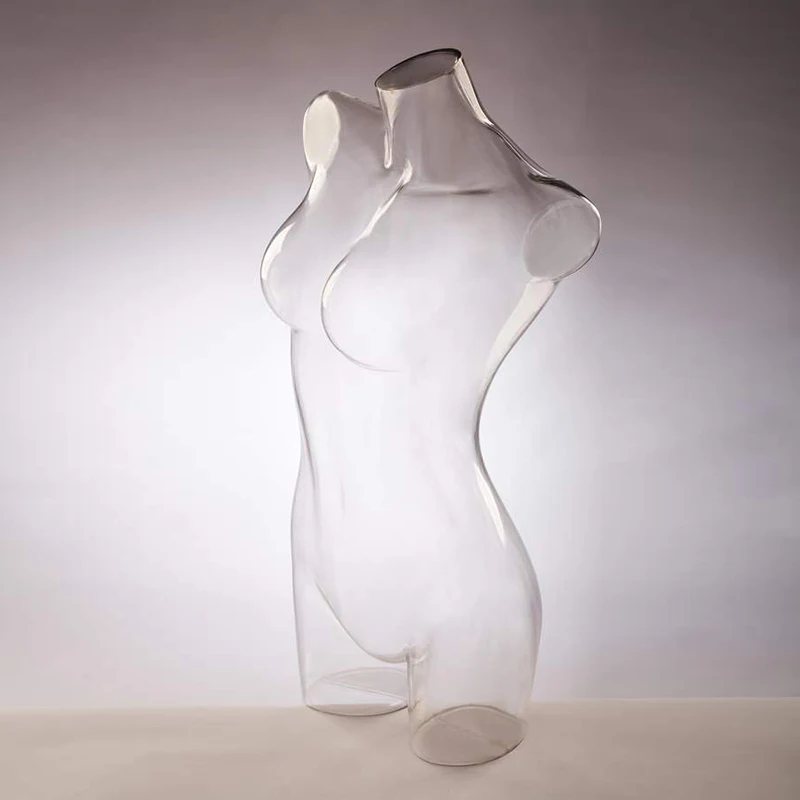 Female half body mannequin Straight waist torso transparent mannequin for underwear