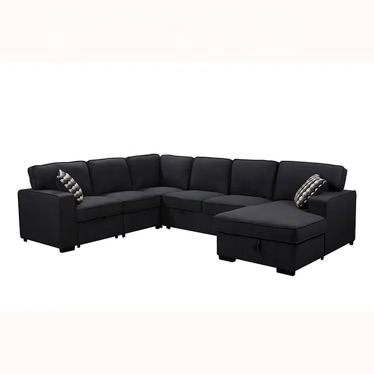 good futon 2P single  armchair sofa with extendable bed corner 2P+chaise with storage sectional sofa with storage
