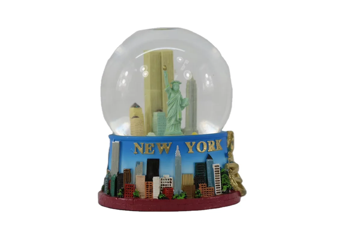 Resin Custom Handmade Snow Globe For Twin Tower Home Decoration & Gift Christmas Gift  Resin Crafts