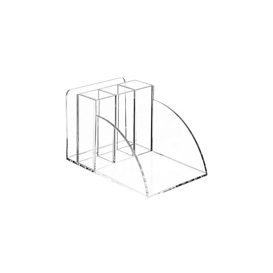 Small Clear Acrylic Pen Holder With Business Card Holder Desktop Organizer Office Accessories With Envelope Rack