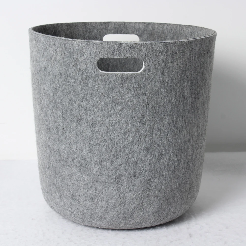 Recycled PET plastic Felt Bin Thermoforming non woven Laundry bucket Washing Dirty Clothes Hamper Large Storage Basket