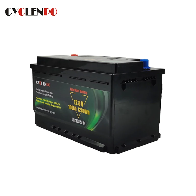 Quick start lithium ion lifepo4 12v 100ah starting battery with BMS protection