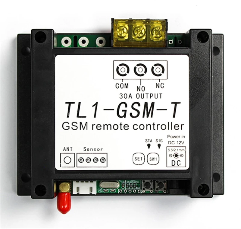 30A Load Electrical Appliances Remotely Turning On/Off GSM Remote Controller Switch 1/2 Output Relay with Temperature Sensor