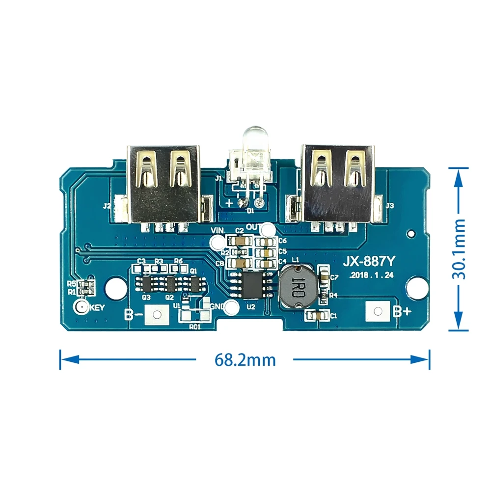 5V 2A Power Bank Charger Module Charging Circuit Board Step Up Boost Power Supply Module 2A Dual USB Output 1A Input