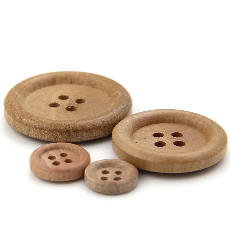 Four Holes Round Edge Wooden Buttons Coat Shirt Jacket Buttons