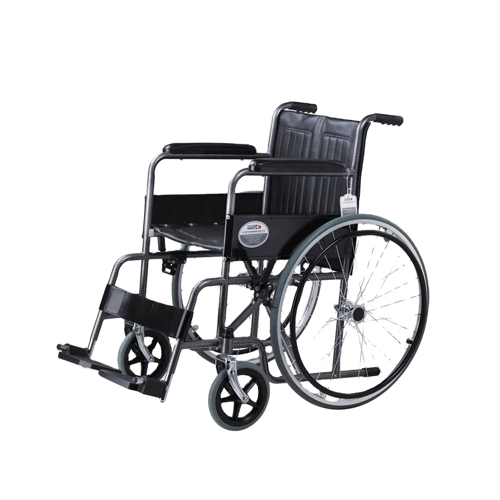 Steel manual wheel chair wheelchair printing frame printed WHEELCHAIR hospital basic model medical manual steel wheelchair