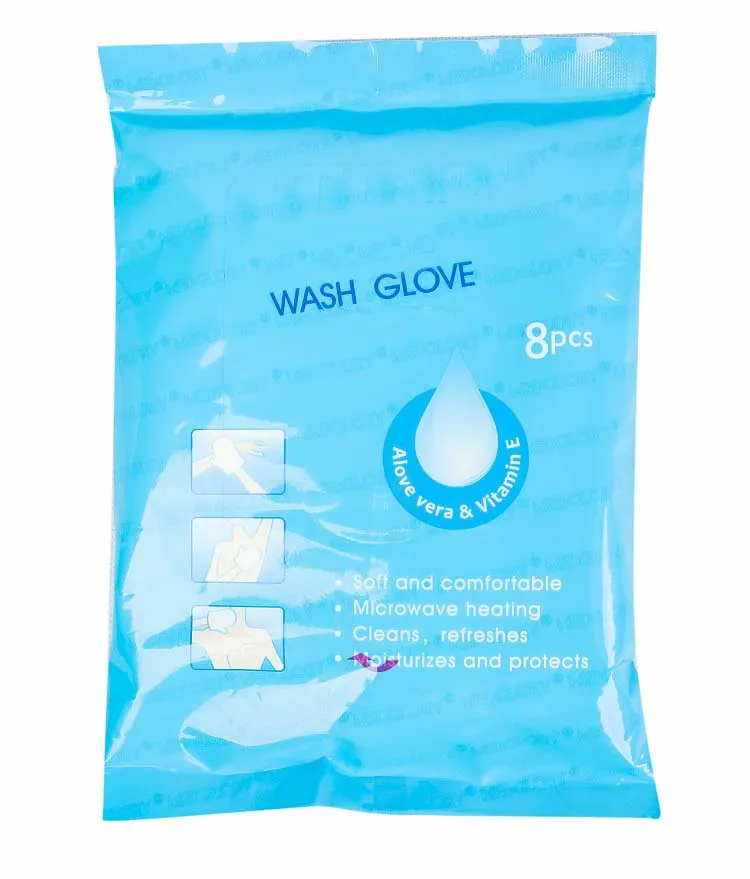 Высококачественные нетканые одноразовые перчатки для мытья spunlace, перчатки для ванны для пациентов, бренд OEM