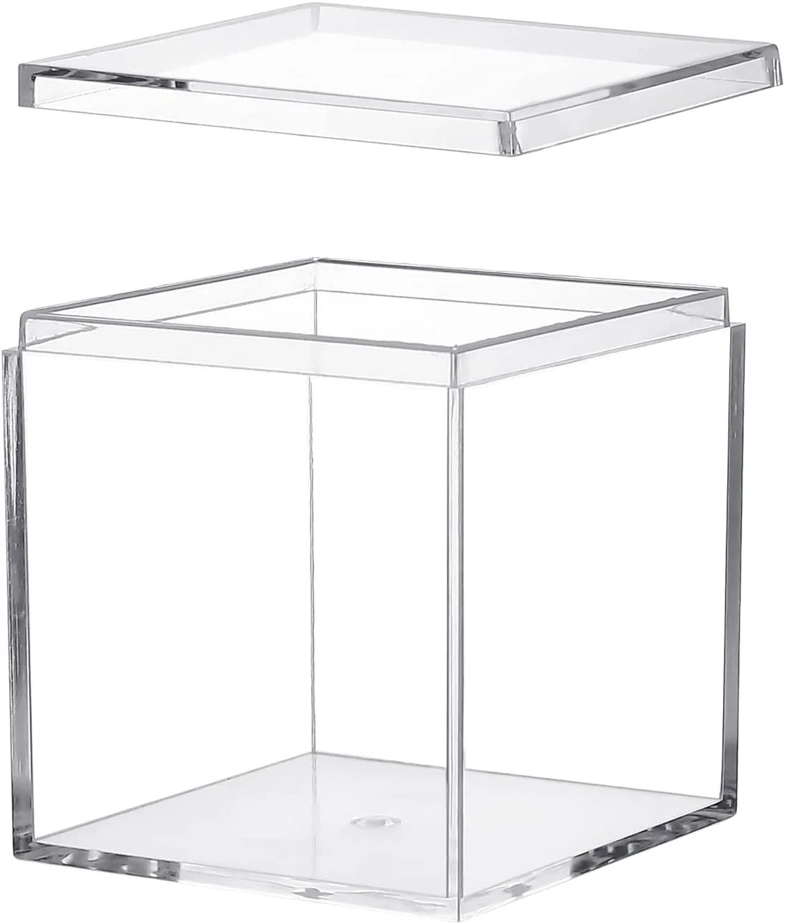 Clear Acrylic Cube Small Candy Tiny Jewelry Storage Box Acrylic Organizer Storage Box With Lid