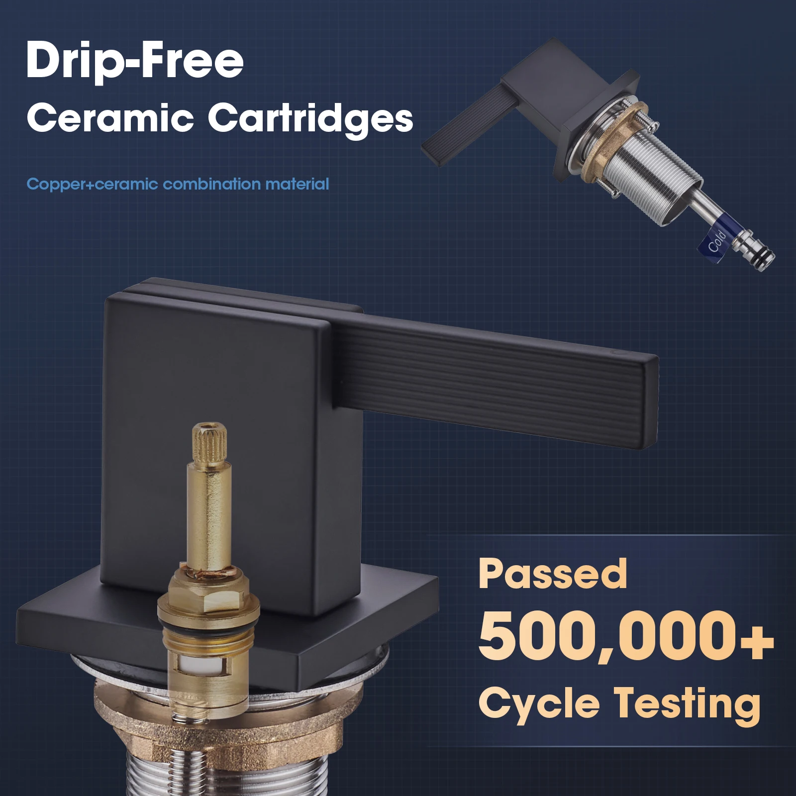 Hot Cold Water Bathroom Basin Faucet 3 Hole Mixer Black Basin Chrome Faucet Mixer For Hotel Apartment