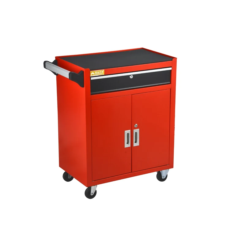 CE Rolling Tool Chest Cart Box Container Garage With 1 Drawer And 1 Cabinet And Back Panel for garage