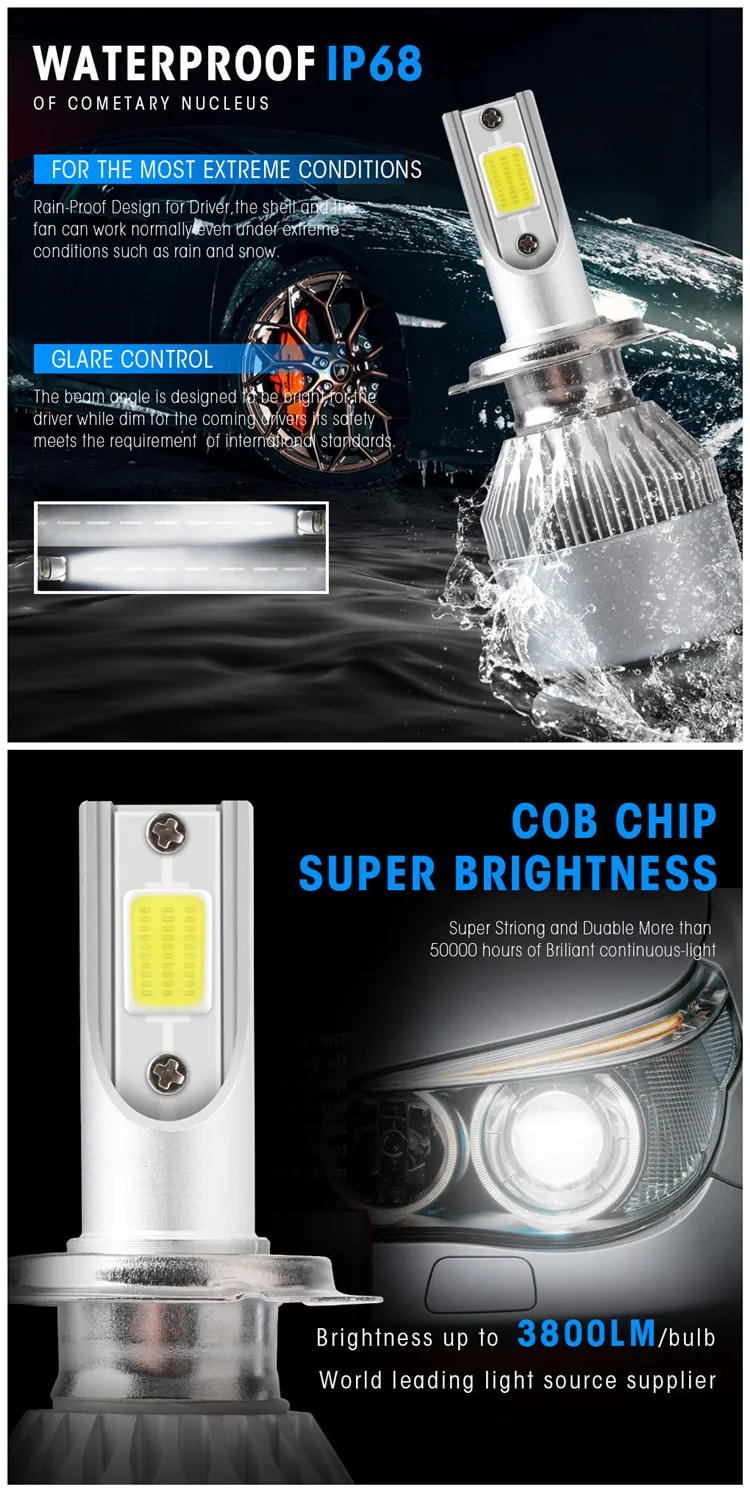Factory Price Led Dual Color C6 Golden Body 881 880 Cob Led Chip 6000K 65000K Suitable For Cars