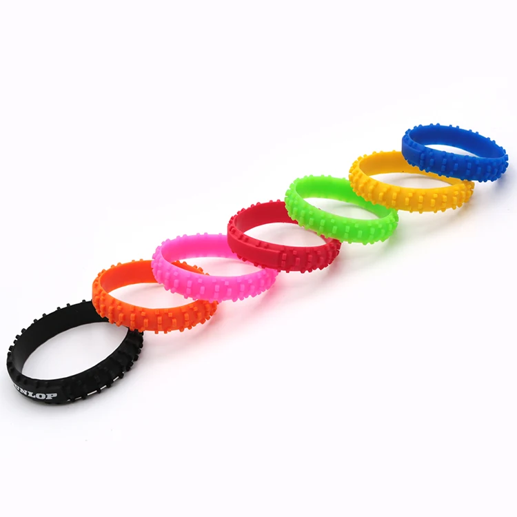 Wholesale Customized Silicone en Bracelet Tire Tread Silicone Rubber Bracelet Wristband