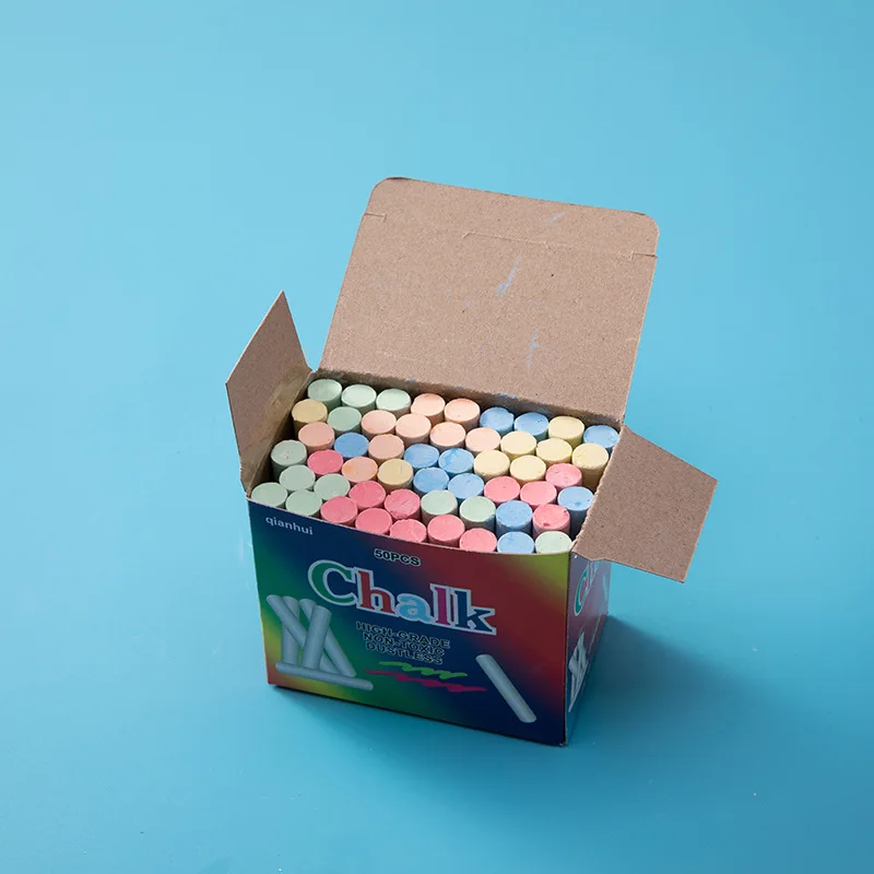 Заводской инструмент для письма для учеников, школьный цвет, 50 шт., меловая доска, белый красочный без пыли, без пыли, мелок