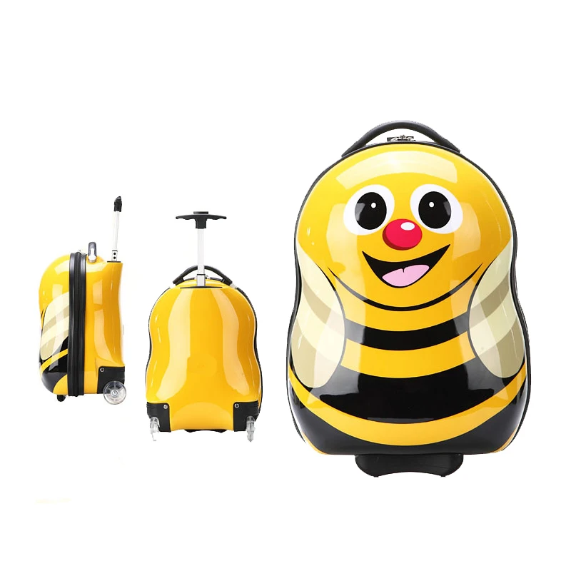 China Luggage Factory Supply 2pcs Children Cartoon Trolley Bag Set Bee Kids Travel Luggage
