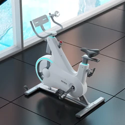 OVICX indoor fitness use white spinning bike magnetic resistance exercise spin bike with app screen led light
