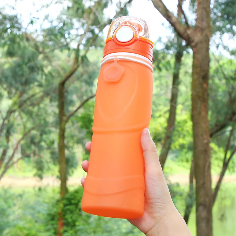 Best Selling Products Bpa Free Motivation Foldable Gym Drink Bottle Custom Collapsible Silicone Water Bottle For Kids School