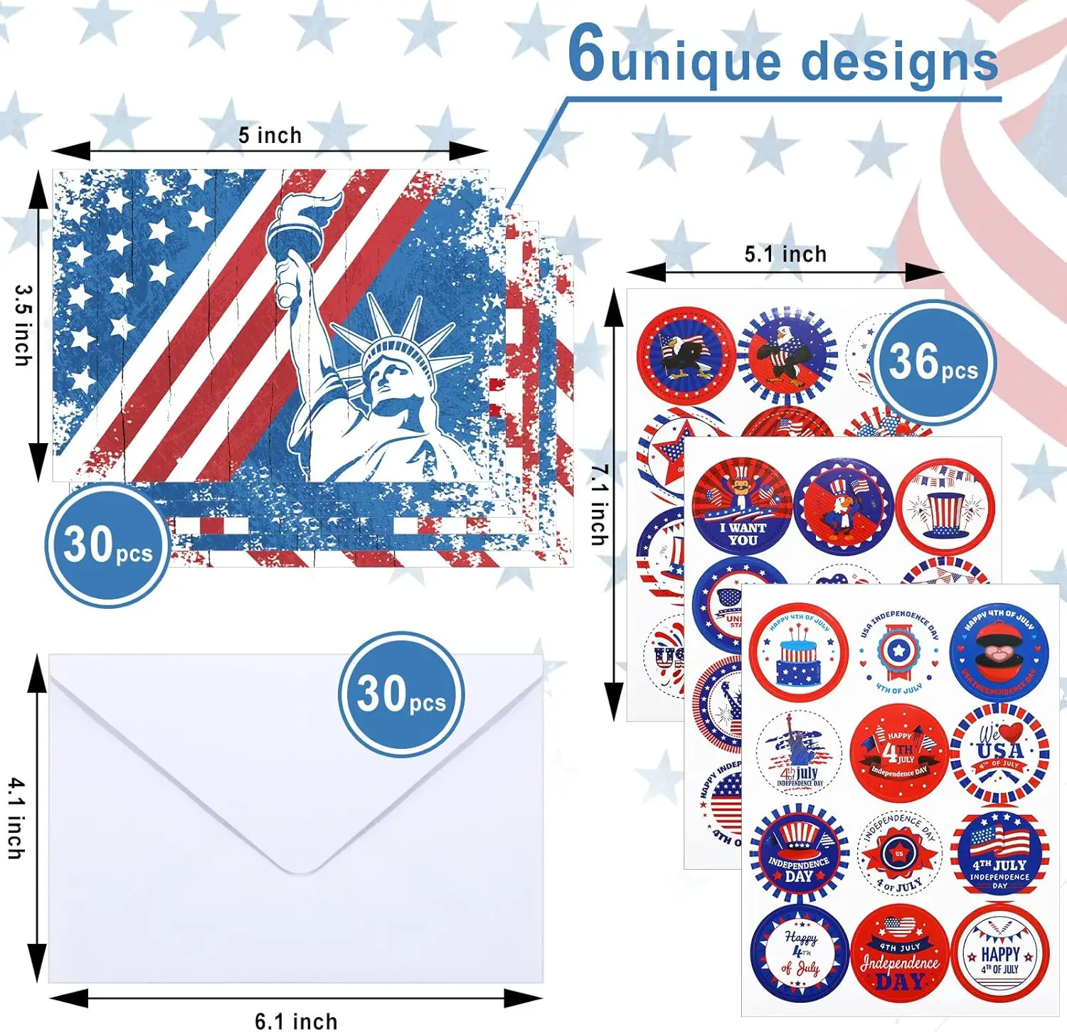 Thanks Postcard American Flag Patriotic Thanks Cards for Military Veteran Memorial Day Patriotic Greeting Cards with Envelopes