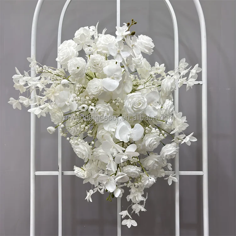 SMOOTH White Cherry Blossom Rose Flower Row Runner Wedding event  flowers arrangement Decor Event Decor Wedding Background